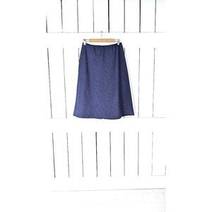 90s vintage blue pin striped aline stretch midi skirt